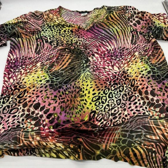 Ulla Popken Tops - Multicolor Animal Print Women's Top